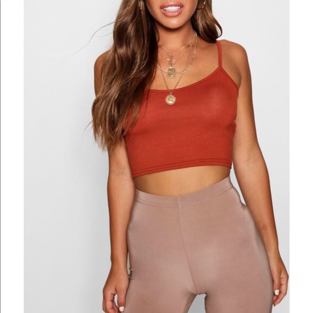 Petite Basic Strappy Crop Top